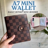 DAILYRITMO Mini Plaid Wallet A7-Pocket Built-in Planner with Money Bag Zipper Coin Bag Envelope W2YT