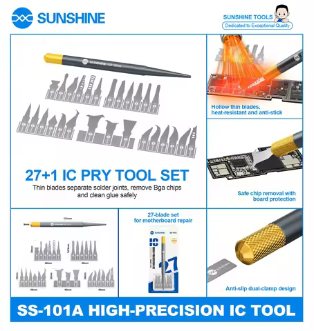 SUNSHINE SS-101A IC Remover Knife BGA Chip Clean Pry Thin Blade Scraper For Mobile Phone Mainboard I