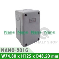 NANO Electric NANO-201G Plastic Waterproof BOX Solid Cover Size W74.80xH125xD48.50 mm (JUNCTION IP65