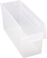 FSE Quantum QSB804CLCS Economy Shelf Bin, Nesting, 17-7/8"L x 6-5/8"W x 8"H, (7) Divider Slots, Rear
