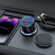 5-in-1 USB-C PD & QC 3.0 Car Charger with LED Volt Display for iPhone/Samsung Pengecas Kereta 5-dala