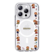 (MagSafe) เคส iPhone ของแท้100% Line Friends สำหรับ IPhone16 16เคส16pro Magsafe เคสใส15pro 15Promax