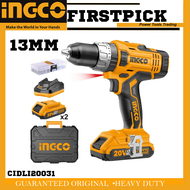 INGCO Cordless Lithium-Ion Impact Hammer Drill 20V 13mm POWERSHARE with 2X Battery and Charger CIDLI20031 ICPT FIRSTPICK