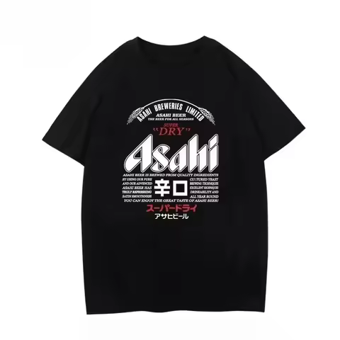 2026 New Asahi Beer T-shirt Asahi Beer Short-sleeved Summer Men's Clothing and Women's Clothing Coup