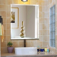 PEP3Fixed Bathroom Mirror Punch-Free Glass Mirror Wash Bathroom Half-Body Sticker Wall Mirror Bathroom Mirror Set