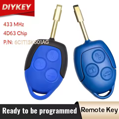 DIYKEY KYDZ 4D63 CHIP Blue/Black 433MHz For Ford Transit VM WM 2006 - 2014 Remote Car Key Control P/