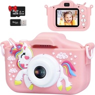 Kids Camera, 1080P Kids Digital Camera with 32GB TF Card,Unicorn Camera Cover/HD Video /5 Educationa