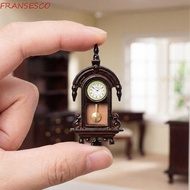 FRANCESCO Dollhouse Wall Clock, Alloy Material Movable Pendulum Vintage Clock, Grandfather Clock Woo