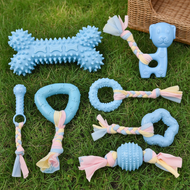 7-Piece Dog Teething Toy Bundle with Ropes and Balls - Dental Chew Toys for Small to Medium Puppies
