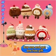 WOW888 Cake Plush Toy Blueberry Strawberry Watermelon Chocolate Matcha Macaron Macaron Swiss Roll Pl