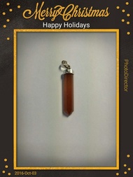 12K Red Rabbit Fur Crystal Pendant Non-Italy 585 Quality Good No. 4163 Cm Inch 6x22mm With Certifica