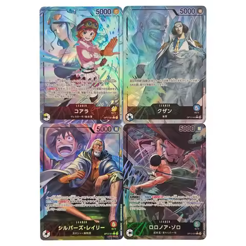 4Pcs/set Diy One Piece Opcg 12 Roronoa Zoro L Collection Card Refraction Color Flash Opcg 12 Silvers
