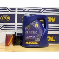 Engine oil Mannol 10w40 classic 4litre free oil filter proton and engine flush mannol(limited item)