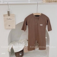 [Có sẵn] Body dài tay cho bé sơ sinh style Hàn Quốc EMBES chính hãng hai nút