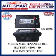 MEDEX MAINTENANCE-FREE BATTERY N200L - 8D FOR INDUSTRIAL USE