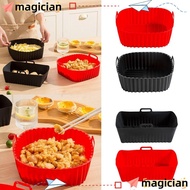 MAGICIAN Oven Liner, Black Red for 4-7 QT Silicone Air Fryer Liners, Air Fryer Accessories Reusable 