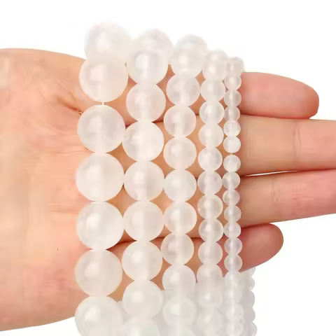 4/6/8/10/12mm AA Chalcedony Beads Natural Stone White Jade Round Loose Beads For Jewelry Making Diy 