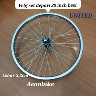 Rims set So Front Size 20inch united Brand Iron Material Just Install Tires BMX mini Folding Bike Wheels Minion MTB Tires 20x1.75 To 20x230 inch Rim Width 3.2cm Bicycle Wheel Rims