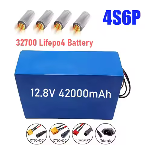 NEW 12.8V 42Ah Lifepo4 Battery Pack 4S6P 32700 Built-in 40A Same Port Charge and Discharge Balance B