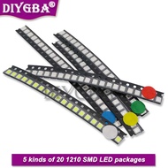 100PCS/LOT 0603 0805 1206 1210 5050 5730 LED Diode Assortment SMD LED Diode Kit Green Red White Blue