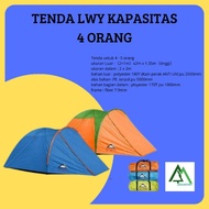 TENDA LWY TENT 4 PERSON CAPACITY DOUBLE LAYER Khemah Camping Waterproof
