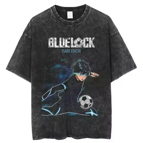 Blue Lock Isagi Tactical Master Oversized Vintage T Shirt Designer Illustration Pattern Street Haraj