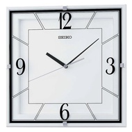 [Powermatic] Seiko QXA821 QXA821W White Analog Square Plastic Case Quartz Wall Clock