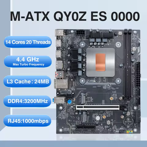 M-ATX CPU Motherboard Combo Kit i7 ES 0000 QY0Z(Refer to i7 12***)14C20T DDR4 LGA1151 Motherboard In