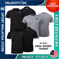 Baju T shirt Lelaki Berkolar Lengan Pendek Tshirt Sukan Lelaki Dewasa Polyster Cotton
