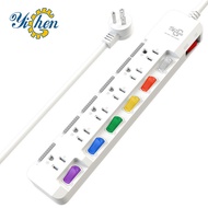 [YiChen] 7 Cut 6 Seats 3P Safety Extension Cord | YI-3763S Series