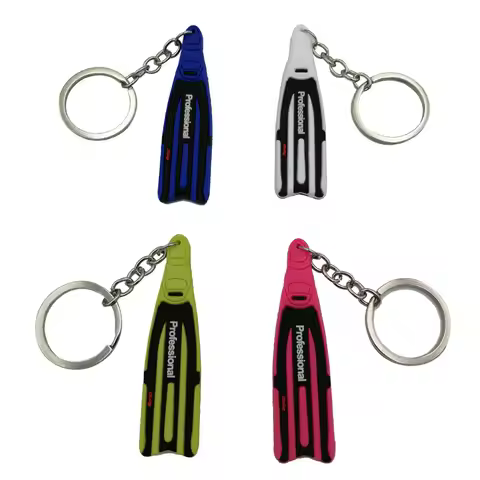 4Colors Mini Scuba Diving Fin Key Chain KeyChain Diver Swimming Gift Key Ring
