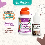 Olive Care Vitamin Kucing Paket RADANG & INFEKSI TELINGA Conge Ear Mites Infeksi & Radang Telinga