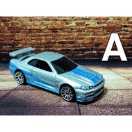 Hotwheel Fast And Furious Nissan Skyline GTR R34 Loose