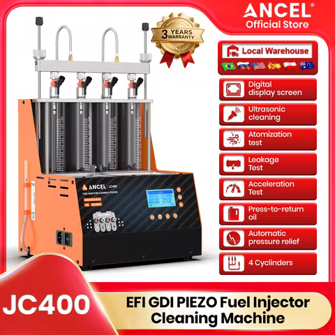 ANCEL JC400 Fuel Injector Tester Cleaner Machine for PFI EFI GDI PIEZO Injectors 4 Cylinder Ultrason