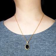 LUX & Gold High Quality and Authentic 18k Gold plated  Black Stone Thin Chain Women Party Jewelry Ch