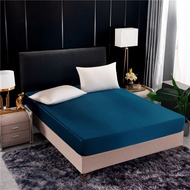 ผ้าปูที่นอนพอดีสีทึบหรูหรา Satin ผ้าปูที่นอนผ้าปูที่นอนผ้าคลุมฟูก90X200 160X200 G.1ผ้าปูที่นอน