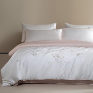 1600TC Lanzing Tencel Embroidered Bedding 4-Piece Set (Spring Harmony Gold)