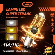 H6 H4 Motorcycle LED Light | Super Bright Two-Tone Long Spotlight 24W 233lm/W | IP67 Waterproof Dust