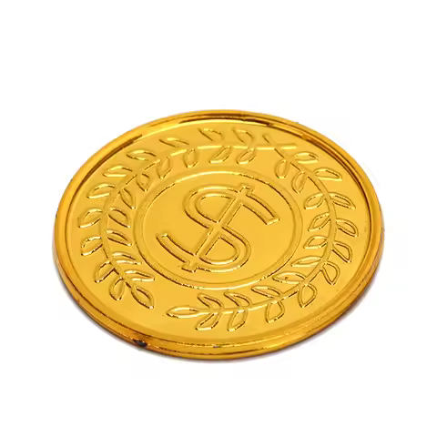 100Pcs/pack poker casino chips bitcoin model bitcoin gold plating Plastic Pirate Gold Coins