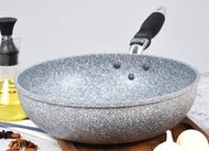 Lohas - 日式麥飯石炒鍋不粘鍋平底鍋大深炒鍋 28cm (不連蓋)