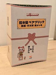 Bearbrick招財貓小判 銀色千萬両 400+100％