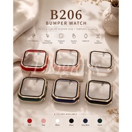 B206 Premium Chrome Bumper Watch Case + Tempered Glass | Full Cover Watch Series 1 2 3 4 5 6 7 8 9 S