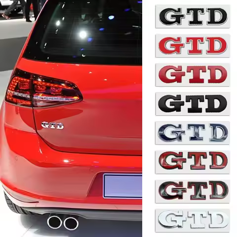 GTD Emblem 3D Metal Car Sticker Tailgate Badge Sticker Decal For Volkswagen VW Polo Golf 5 6 7 Passa