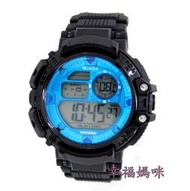 【 幸福媽咪 】網路購物、門市服務 JAGA 捷卡 多功能時尚電子錶 M1086 黑藍