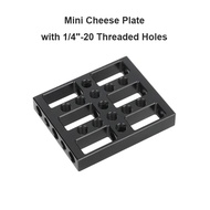Mini Cheese Plate with 1/4" Threaded Holes for DSLR Camera Cage Rail Block Dovetail Rods DIY Rig Acc