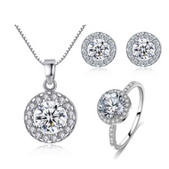 【Mj&Aj】KoreanwP?round mmzircon 2in1 set:NF:jewelry*KU=silver