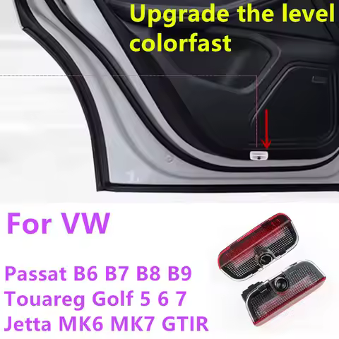 2PCS HD LED Car Door Projector Light For VW Passat CC B6 B7 B8 B9 Touareg Golf 5 6 7 Jetta MK6 MK7 G