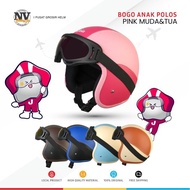 Helm Anak Pororo 2 3 4 5 6 7 Tahun Bogo Kacamata Retro Vespa Lucu Ringan Polos Motor Motorcycle