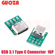 10/5/1Pcs USB 3.1 Type C Connector 16 Pin Test PCB Board Adapter 16P Connector Socket For Data Line Wire Cable Transfer