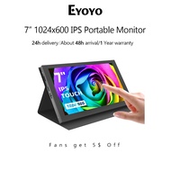 [🔥Game Consoles 🔥]7 inch 1024x600 IPS Portable Monitor, 5-Points Capacitive Touchscreen Display Mini
